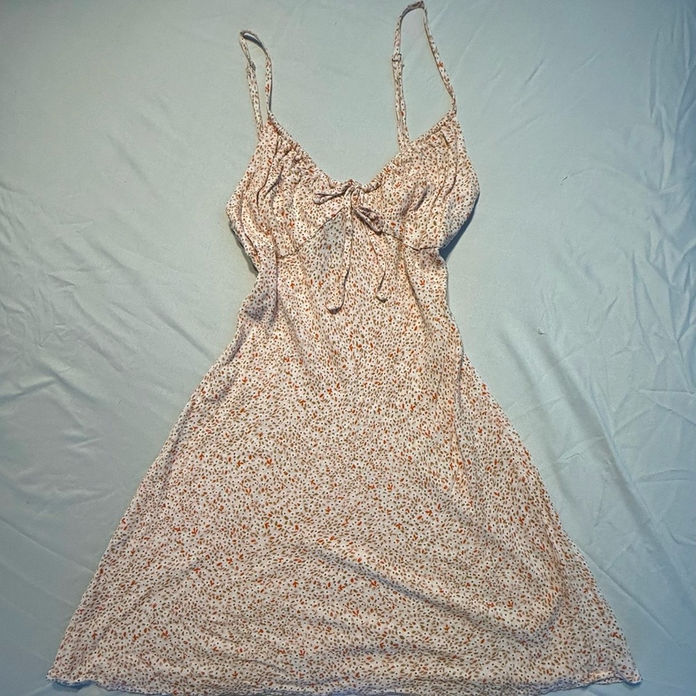 Forever 21 Floral Midi Dress - Cream and Orange